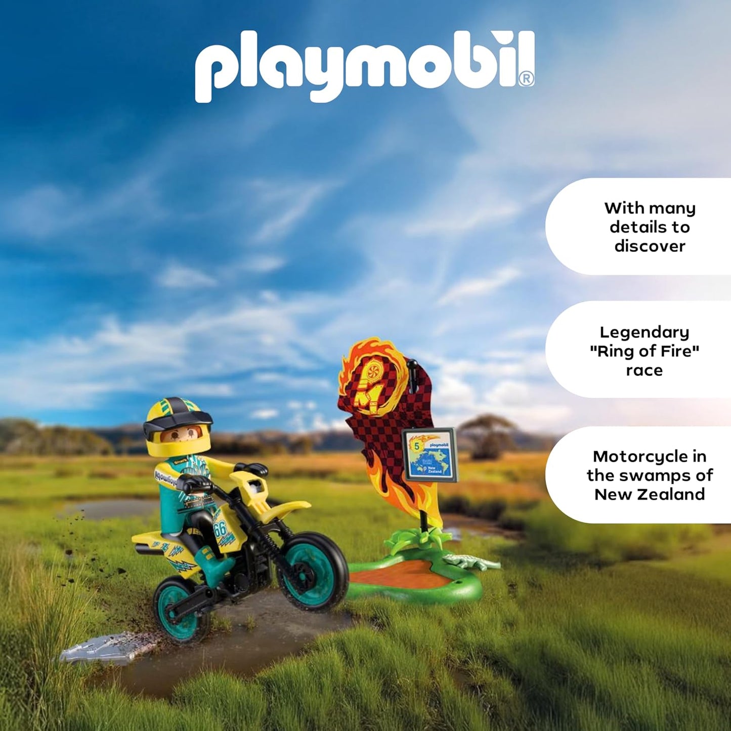 Playmobil | Veículos | Moto Off-road | Moto de motocross com rampa de salto | brinquedo de moto para crianças a partir de 4 anos | 72065
