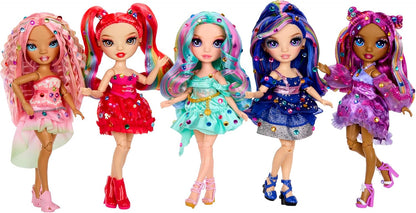 Rainbow High Be Dazzling - Vivienne Rouge - Boneca Fashion Vermelha de 28cm com Ferramenta para Aplicar Glitter, Pedras Brilhantes e Acessórios de Estilo