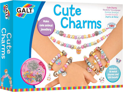 Galt Cute Charms - Kit para fazer colares e pulseiras com estojos criativos - Mais de 300 brinquedos Galt, charms fofos, kits de artesanato infantil, pacote com 2 brinquedos Galt, joias com charms