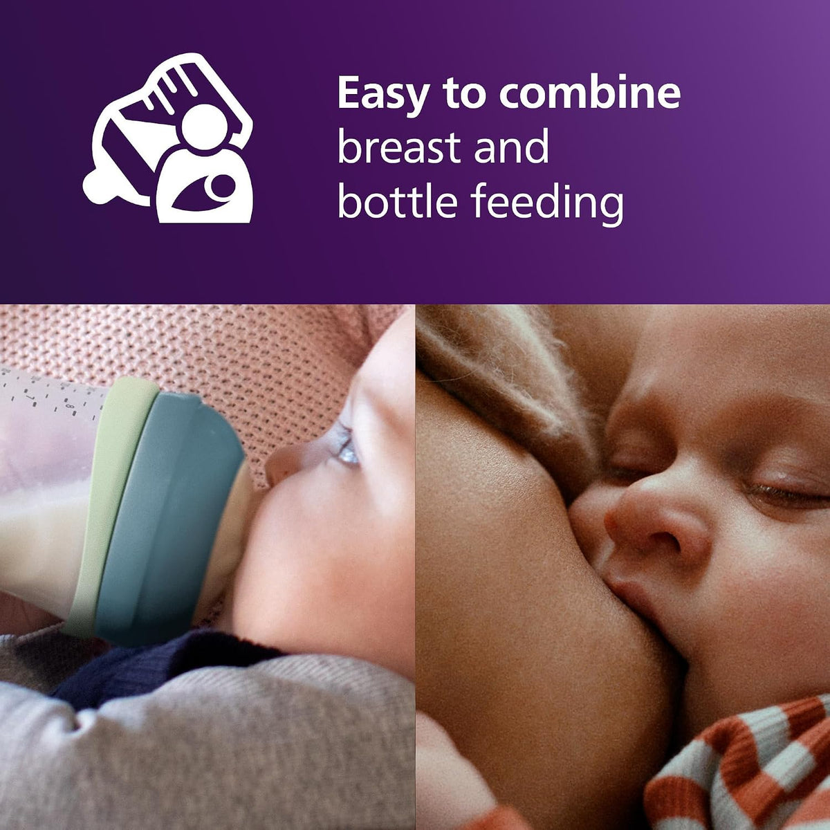 Philips Kit Noturno Avent Natural Response – 3 mamadeiras de 260 ml com bico de fluxo médio (fluxo 3), anel que brilha no escuro, 2 chupetas noturnas ultramacias, estampas de bichinhos, SCD838/20