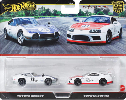 Hot Wheels Premium Car Culture - Pacote com 2 veículos em escala 1:64, combinações exclusivas, pneus Real Riders, chassi de metal, brinquedo para colecionadores, JBL03