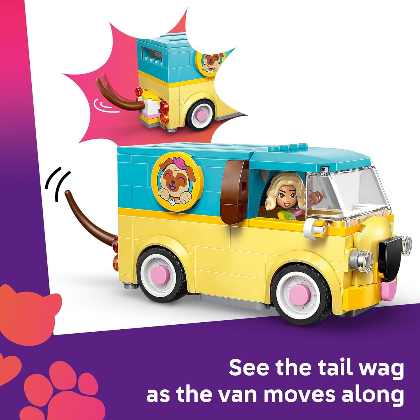 LEGO Friends Van de Acessórios para Animais de Estimação - Conjunto de Brinquedo com 2 Mini Bonecas, Cachorro, Gato e Sapo - Ideia de Presente de Aniversário para Meninas a partir de 6 Anos - 42678