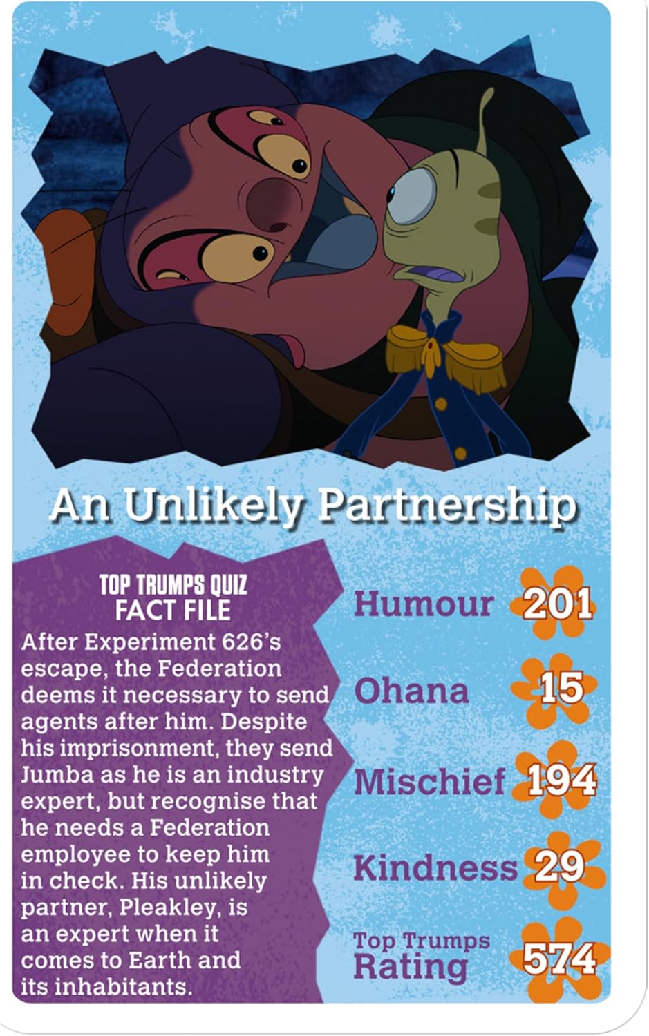 Top Trumps Specials Juego de cartas Disney's Lilo and Stitch 30 Movie Moments, juega escenas con Lilo, Stitch, Jumba, Pleakley y Scrump, regalo educativo para mayores de 8 años