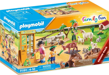 Playmobil 71191 Zoológico Familiar para Brincar com Animais, Conjunto de Brinquedo com Animais, Diversão e Imaginação para Crianças a partir de 4 Anos