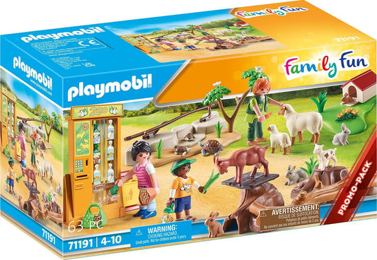Playmobil 71191 Zoológico Familiar para Brincar com Animais, Conjunto de Brinquedo com Animais, Diversão e Imaginação para Crianças a partir de 4 Anos