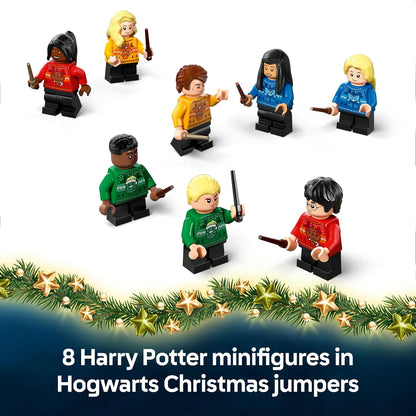 LEGO Harry Potter 2025 Calendário do Advento  para meninos e meninas a partir de 7 anos - Brinquedo de contagem regressiva para o Natal com 24 surpresas, incluindo 8 minifiguras com suéteres natalinos e mini construções - Ideia de presente - 76456
