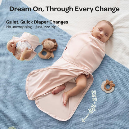 Momcozy Mantas para Recém-Nascidos de 0 a 3 Meses, com Fecho Silencioso, Fáceis de Usar para Pais de Primeira Viagem, Reduzem o Reflexo de Sobressalto, Pacote com 2, Rosa