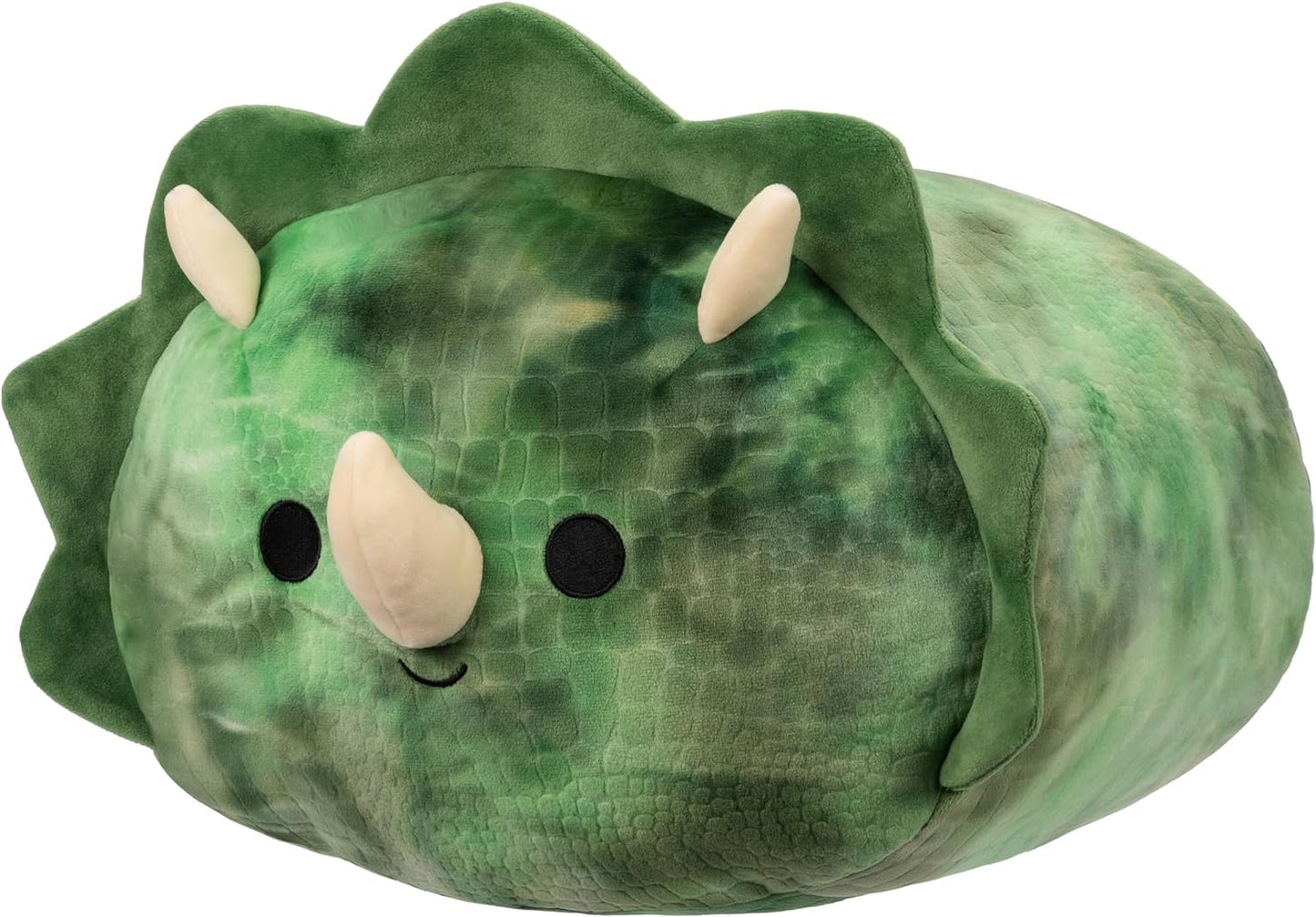 Squishmallows SQCR04197 Trey, el Triceratops verde texturizado, apilable, 12 pulgadas, tamaño mediano, ultrasuave, oficial de peluche Kelly