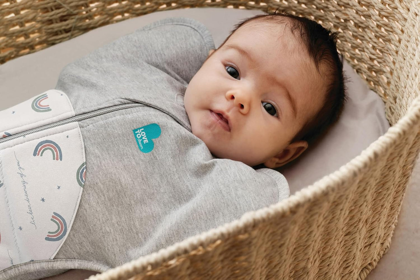 Love To Dream™ Swaddle UP™, Médio 6-8,5 kg - Branco | Ajuste perfeito, promove uma rotina de sono saudável | 2,5 Tog Ideal para o inverno e outono (16–20 °C) | Algodão lavável à máquina com zíper duplo