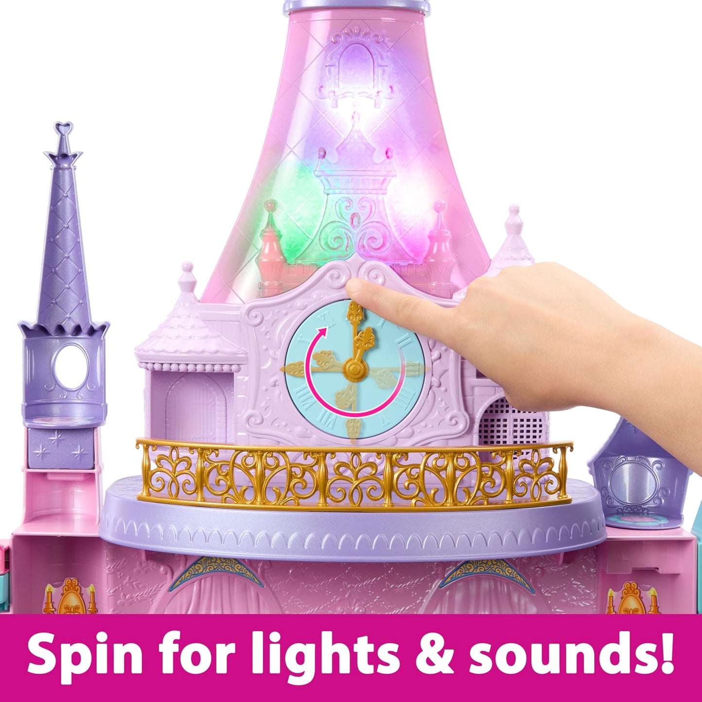 Mattel Castelo Supremo das Princesas Disney da , 1,20 m de altura com luzes e sons | Inclui 3 andares, 10 áreas de brincar, mais de 25 móveis e acessórios e "fogos de artifício" luminosos; inspirado nos filmes da Disney, HLW29