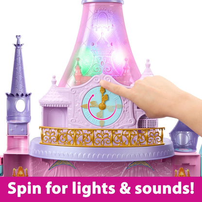 Mattel Castelo Supremo das Princesas Disney da , 1,20 m de altura com luzes e sons | Inclui 3 andares, 10 áreas de brincar, mais de 25 móveis e acessórios e "fogos de artifício" luminosos; inspirado nos filmes da Disney, HLW29