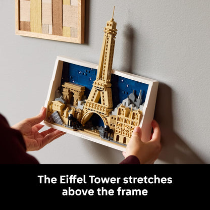 LEGO Architecture Paris – Cidade do Amor - Kit de Modelo em Miniatura para Adultos - Decoração de Parede 3D com Pontos Turísticos Icônicos de Paris, incluindo a Torre Eiffel - Ideia de Presente - 21064