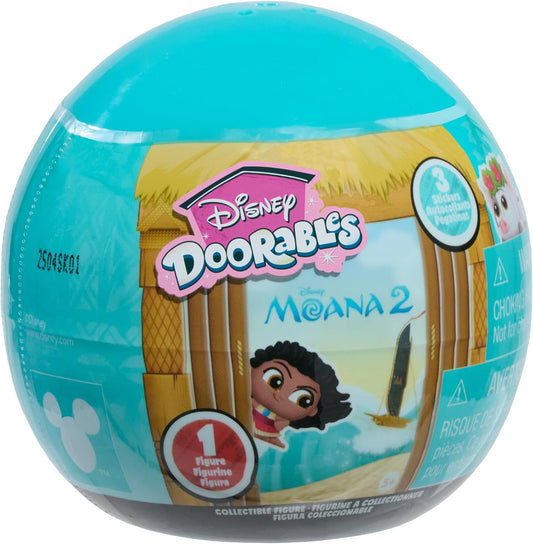 Just Play Disney Doorables Moana 2 Movie Blind Capsule, miniaturas colecionáveis de 3,8 cm, brinquedos para crianças a partir de 5 anos
