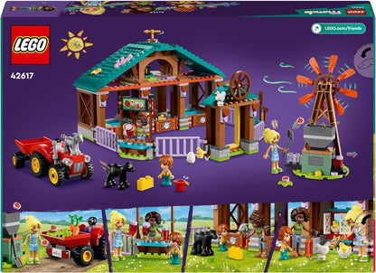 LEGO Friends Farm Animal Sanctuary, conjunto de brinquedos com trator para meninas, meninos e crianças com mais de 6 anos, conjunto de dramatização inclui 3 figuras de personagens, 5 animais e acessórios de comida 42617