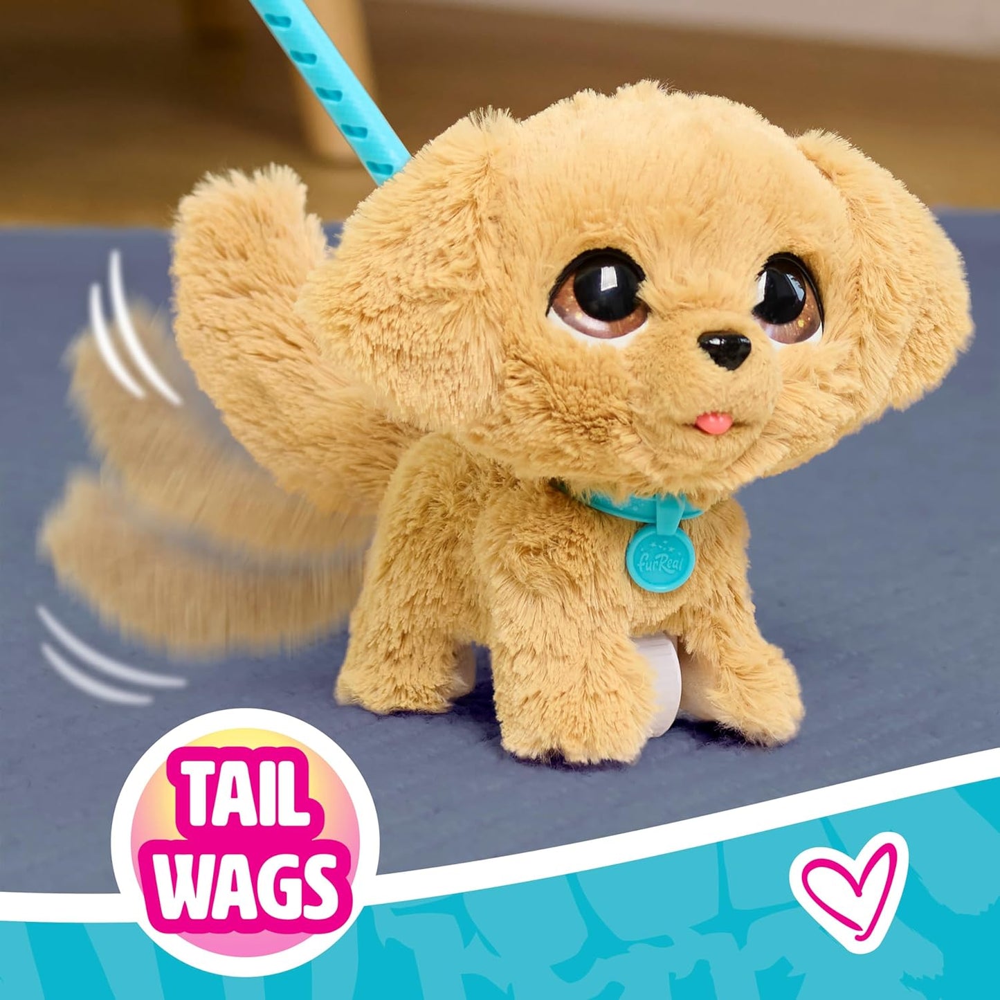 furReal Wag-A-Lots Golden Retriever Brinquedo Interativo de Pelúcia para Crianças, com Sons e Coleira, Funciona a Pilhas, para Crianças a partir de 4 Anos, da Just Play
