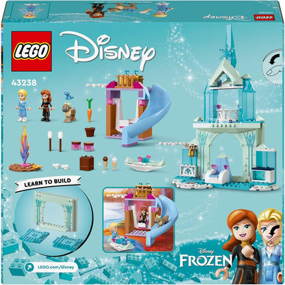 LEGO ǀ Brinquedo montável do castelo congelado da princesa Elsa da Disney para meninas e meninos de mais de 4 anos, inclui minibonecas da princesa Elsa e Anna e 2 brinquedos de animais, divertido presente de aniversário 43238