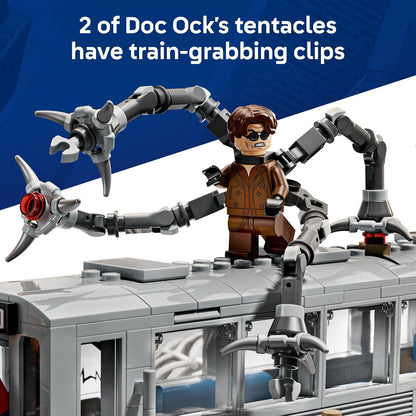 LEGO ǀ Marvel Spider-Man vs. Doc Ock - Cena do Trem do Metrô - Brinquedo para Brincar e Exibir com 4 Minifiguras - Presente Colecionável de Super-Herói para Meninos a partir de 9 Anos e Fãs de Filmes - 76321