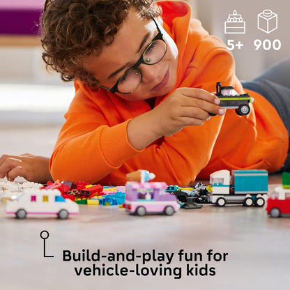 LEGO Veículos criativos clássicos, kit de carros modelo coloridos com um brinquedo de carro de polícia, caminhão de sorvete, limusine, van e muito mais, brinquedos de construção de tijolos para crianças, meninos e meninas de 5 anos