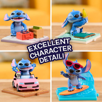 Just Play Disney Stitch Live-Action Movie Time - Figuras Colecionáveis de 7,6 cm, Inspiradas no Novo Filme Live-Action da Disney, Lilo & Stitch, Brinquedos Colecionáveis em Caixa Surpresa, Decoração para Casa, Crianças a partir de 3 Anos