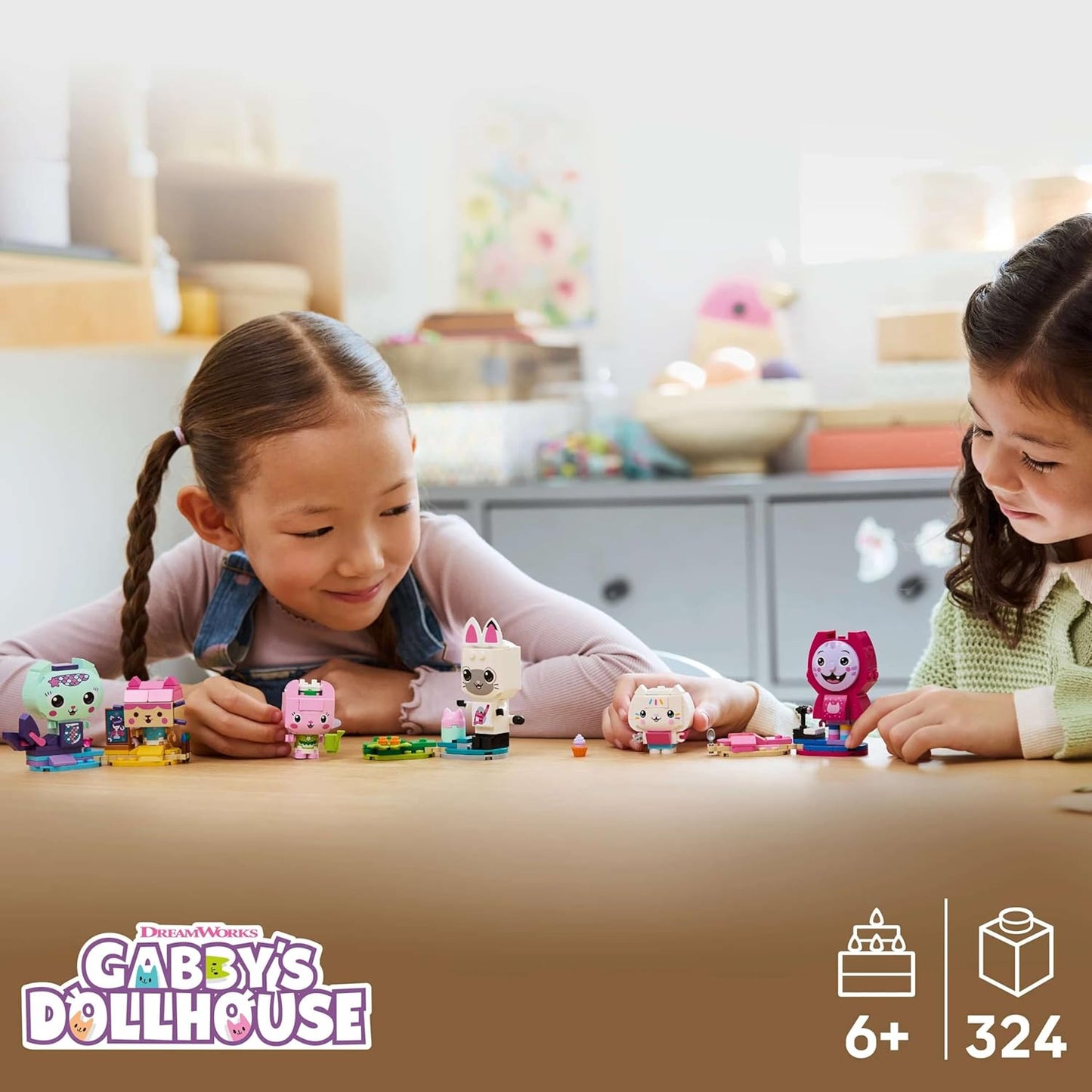 LEGO Casa de Bonecas da Gabby e Amigos Felinos da Gabby - Brinquedo Criativo com 6 Figuras de Animais, incluindo Sereia Gata e Gatinha Fada, além de Suportes de Exibição - Presente para Meninas a partir de 6 Anos e Fãs da Série de TV - 11215