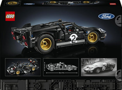 LEGO Technic 1966 Ford GT40 MKII Carro de Corrida - Kit de Modelo Colecionável para Adultos - Conjunto de Engenharia com Motor V8, Detalhes Incríveis e Pintura Exclusiva - Presente para Fãs de Automobilismo - 42223
