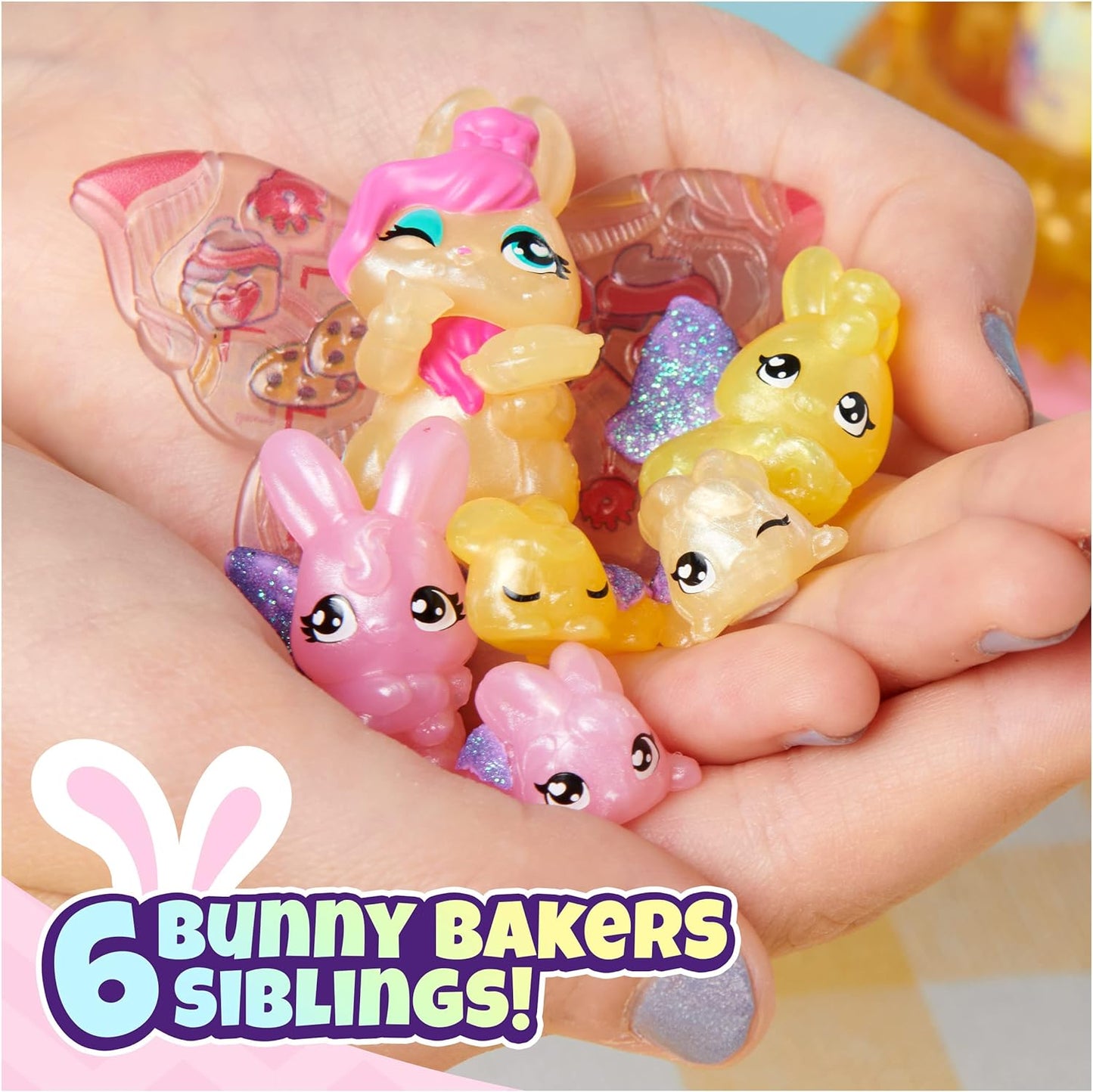 HATCHIMALS CollEGGtibles, Bunny Family Spring Basket (dourado/rosa) com 6 personagens, edição 2023, Spring Toy, brinquedos infantis para meninas a partir de 5 anos