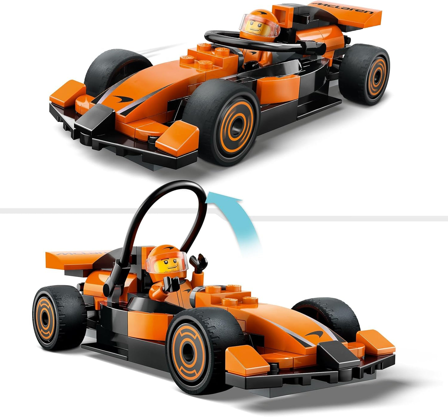 LEGO City F1 Driver com McLaren Race Car - Brinquedo de construção de Fórmula 1 com uma minifigura de piloto de corrida - Pequena ideia de presente de aniversário para meninos e meninas com mais de 6 anos ou fãs adultos de automobilismo
