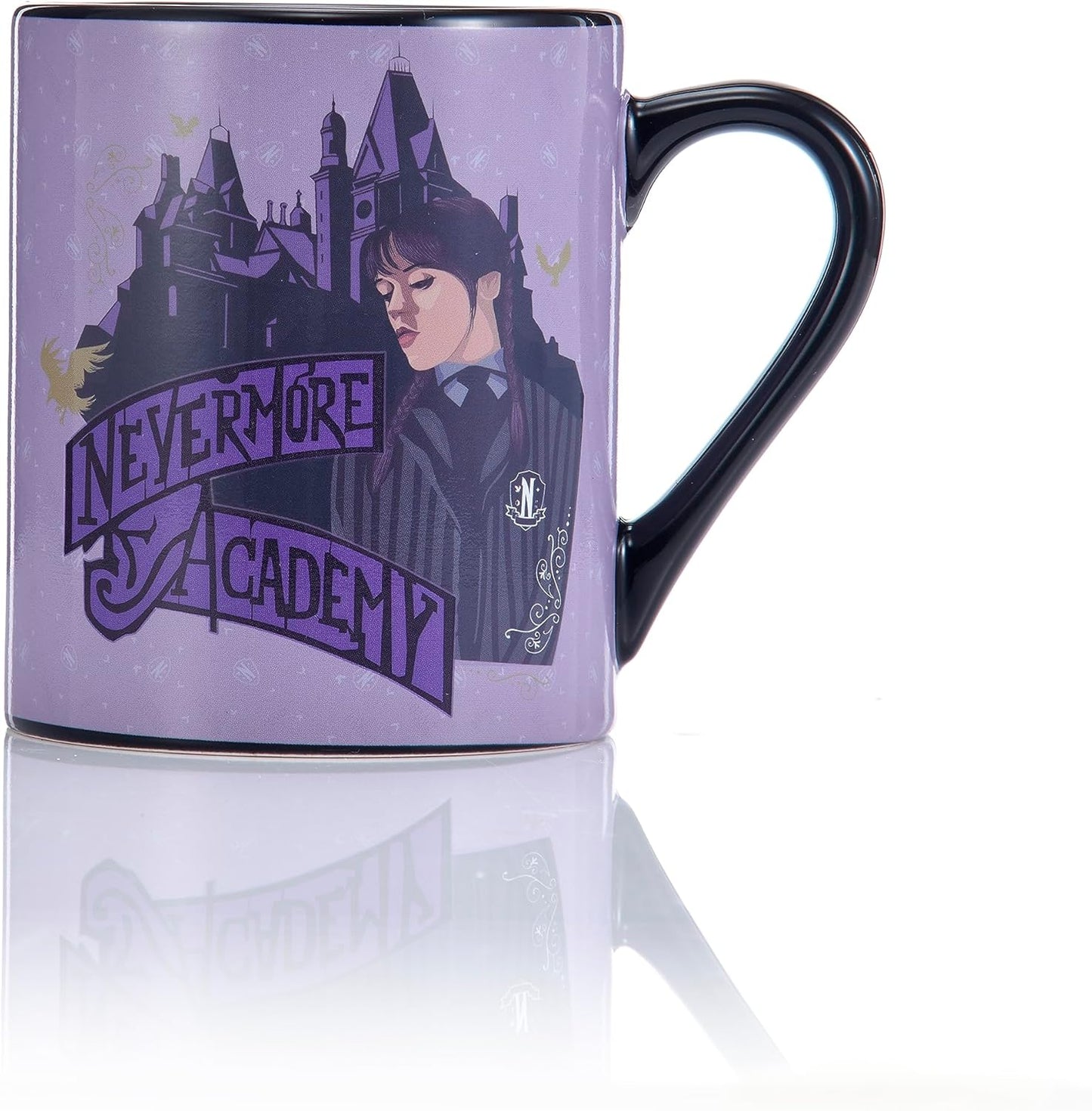 UAU! Caneca que muda de cor com o calor de Wednesday | Café ou chá quente revela a Academia Nevermore frequentada por Wednesday Addams | Caneca oficial para fãs da série Wednesday na Netflix