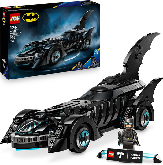 LEGO DC Batman Forever Batmóvel - Brinquedo de carro de super-herói com minifigura - inclui cabine que abre e interior detalhado - Presente para meninos a partir de 12 anos, adolescentes e fãs adultos - 76304