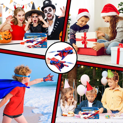 Braxel Brinquedos Spid_er para meninos de 3 a 6 anos, conjunto com 2 lançadores de teia Spid_er. Brinquedos para meninos de 3 a 8 anos. Presentes de Natal para crianças de 3 a 12 anos.