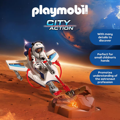 Playmobil Space ESA Planador Espacial e Astronauta – Veículo voador com função de disparo e braço de garra, exploração espacial no quarto das crianças, conjunto de brinquedo, diversão para crianças a partir de 4 anos, 72013
