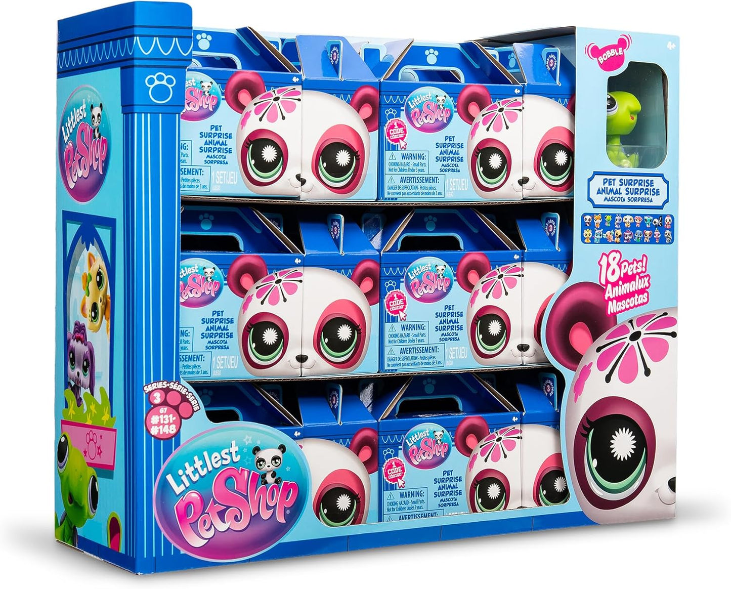 Littlest Pet Shop Série 3 - Caixas Surpresa Individuais com 18 unidades | Cada Caixa Surpresa contém 1 Mini Brinquedo Pet LPS, 1 Acessório, 1 Cartão Colecionável e 1 Código Virtual | Brinquedos para Meninas e Meninos