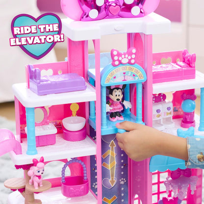 Just Play, Conjunto de hotel para animais de estimação da Minnie Mouse da Disney Jr. da com 23 peças e 51 cm de altura, para crianças a partir de 3 anos.