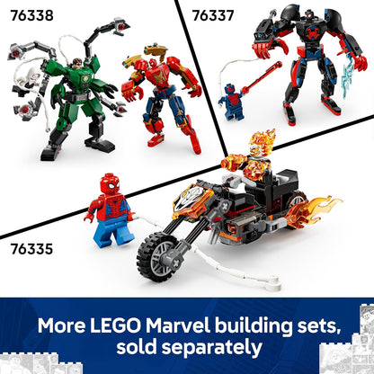 LEGO | Marvel Homem-Aranha Carro vs. Wolverine Venomizado - Brinquedo de Super-Herói com um Modelo de Carro, 2 Minifiguras e 2 Lançadores de Mola - Presente para Meninos e Fãs a partir de 7 Anos - 76336