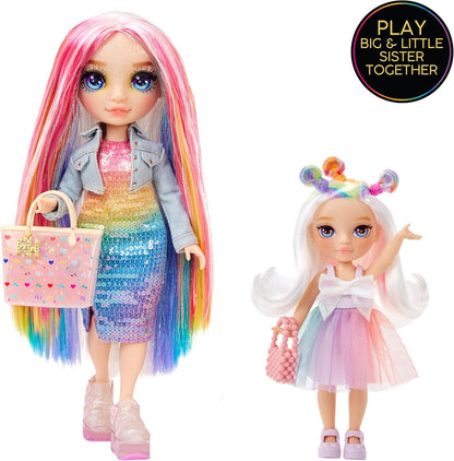 Rainbow High Littles - Opal Raine - Boneca Fashion Pequena e Articulada - Boneca Arco-Íris de 14 cm de Altura com Bolsa e Unicórnio de Estimação Mágico - Ideal para Crianças e Colecionadores