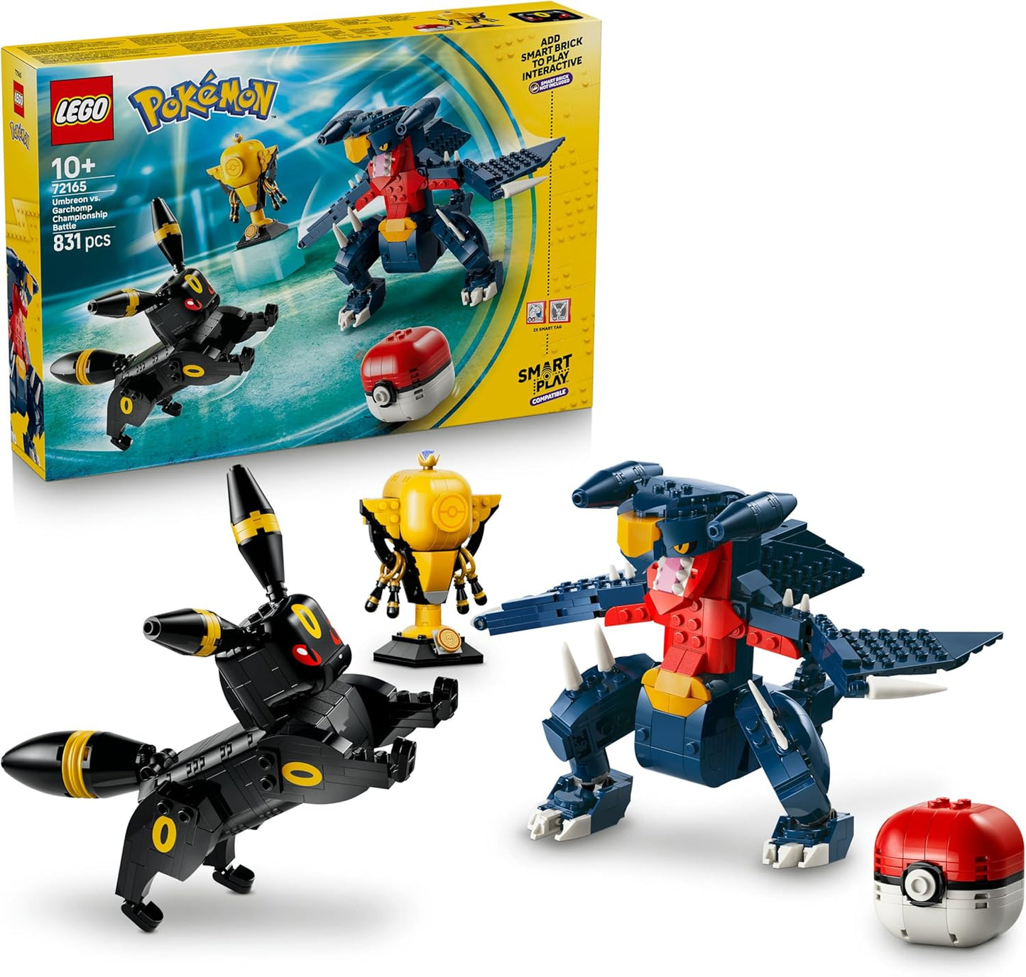 LEGO Pokémon SMART Play: Batalha de Campeonato Umbreon vs. Garchomp – Conjunto de Brinquedo Interativo Compatível, Inclui 2 Tags SMART e 2 Figuras Pokémon – Ideia de Presente para Meninos e Meninas a partir de 10 Anos – 72165