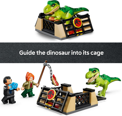 LEGO Jurassic World – Caminhão de Transporte de T. rex Jovem – Inclui figura de dinossauro, modelo de quadriciclo e 2 minifiguras – Presente de aniversário com tema de dinossauro para meninos e meninas a partir de 4 anos – 77978