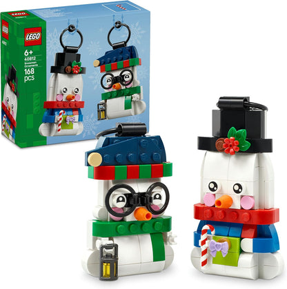 LEGO Enfeites de Boneco de Neve 40812 | Brinquedos para meninas e meninos a partir de 6 anos, kit de artesanato, 2 figuras e acessórios, decorações para pendurar na árvore, presente de Natal