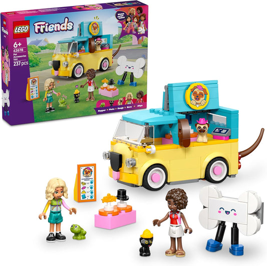 LEGO Friends Van de Acessórios para Animais de Estimação - Conjunto de Brinquedo com 2 Mini Bonecas, Cachorro, Gato e Sapo - Ideia de Presente de Aniversário para Meninas a partir de 6 Anos - 42678