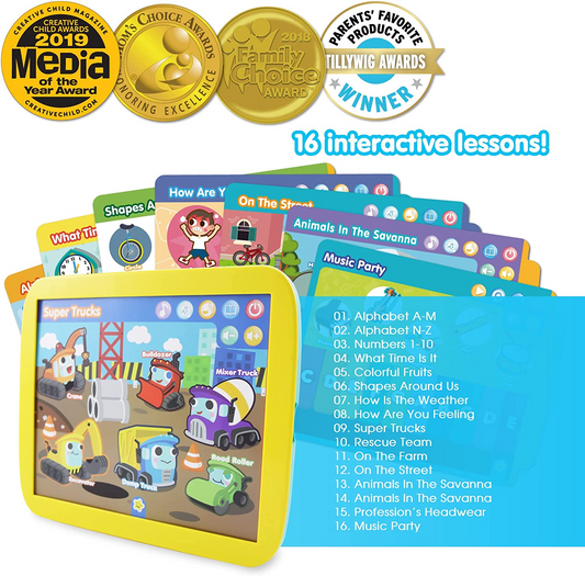 BEST LEARNING INNO PAD Smart Fun Lessons - Tableta educativa de juguete para aprender alfabeto, números, colores, formas, animales, sincronización para niños de 2 a 5 años
