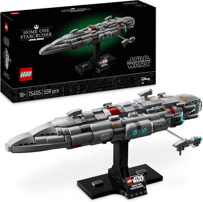 LEGO Star Wars 75405 Home One Starcruiser Building Set para adultos, modelo de nave estelar colecionável para construir e exibir com suporte, presente de aniversário