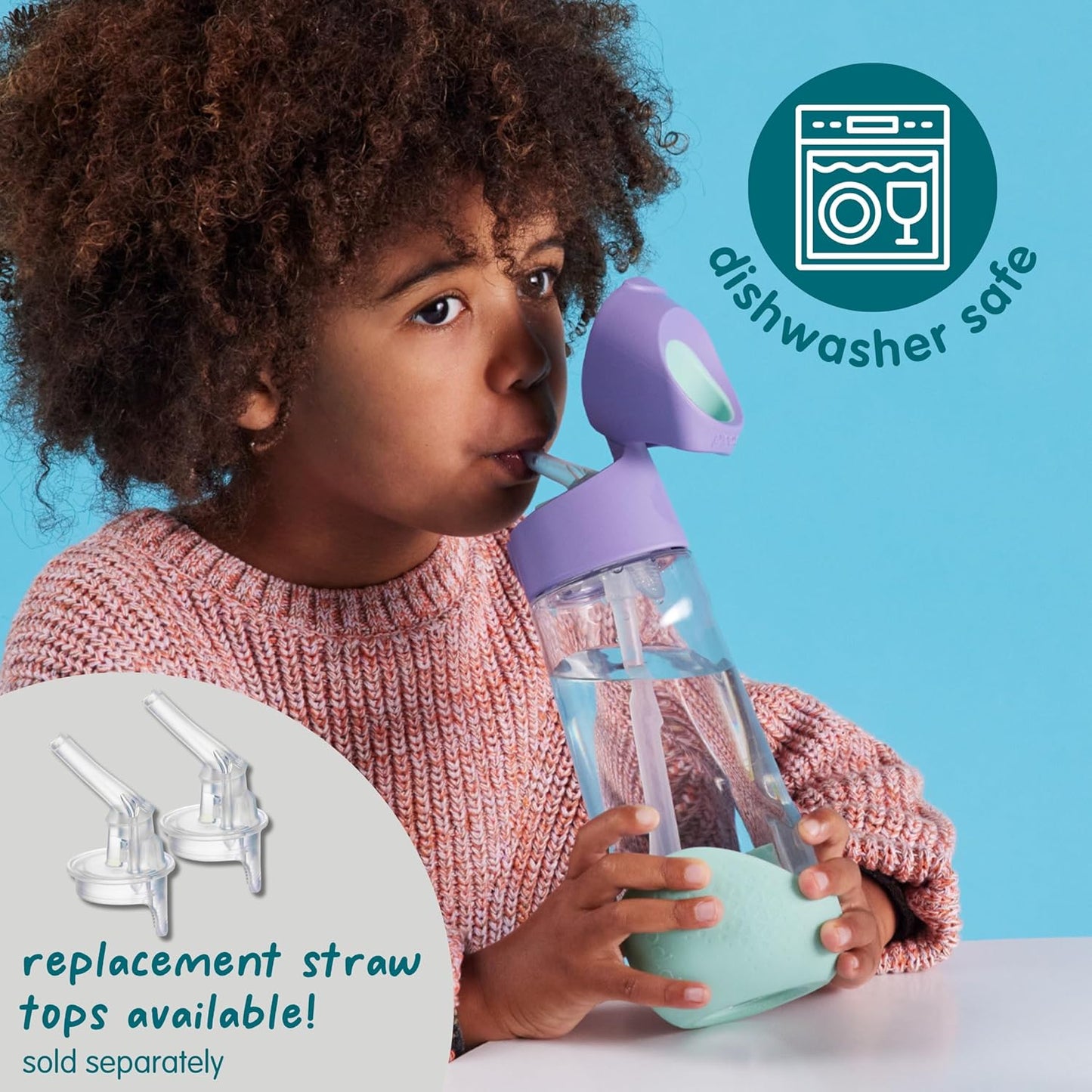 b.box Garrafa para água e bebidas Tritan™ | Garrafa com fácil aderência e tampa à prova de vazamentos | Design moderno e divertido para crianças, ideal para depois do copo de transição | 450ml/15oz (Verde Esmeralda)