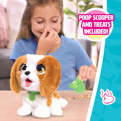 Just Play furReal Poop-A-Lots Cavalier King Charles Spaniel Brinquedo Interativo para Crianças, Alimentação e Passeio, Inclui Coleira e Pá para Cocô, Idade Recomendada: 4 anos ou mais