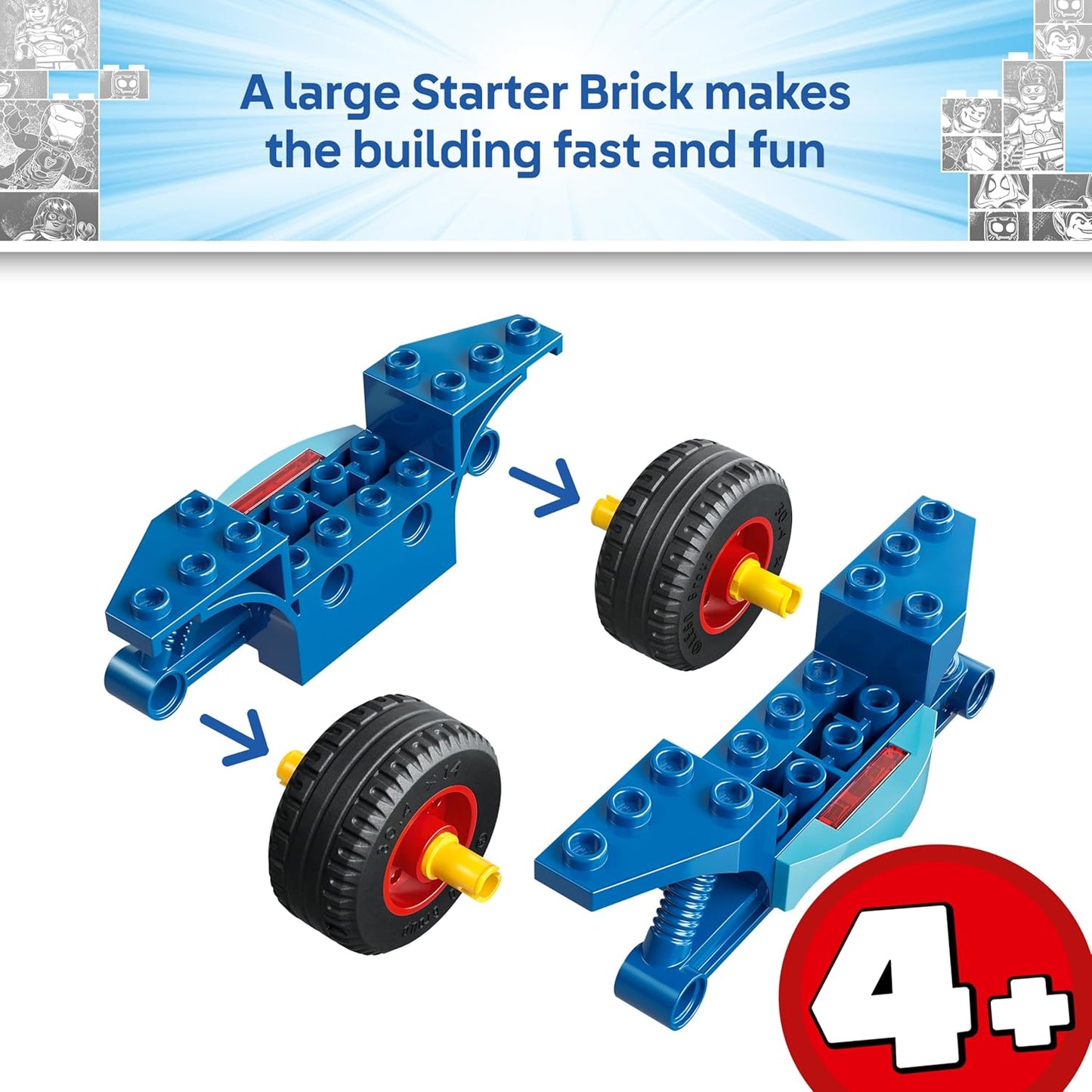 LEGO ǀ Marvel Homem-Aranha em sua Moto vs. Rino - Brinquedo de Super-Herói com Moto e 2 Minifiguras - Presente para Meninos a partir de 4 Anos e Fãs do Desenho do Homem-Aranha e Seus Amigos Incríveis - 11206