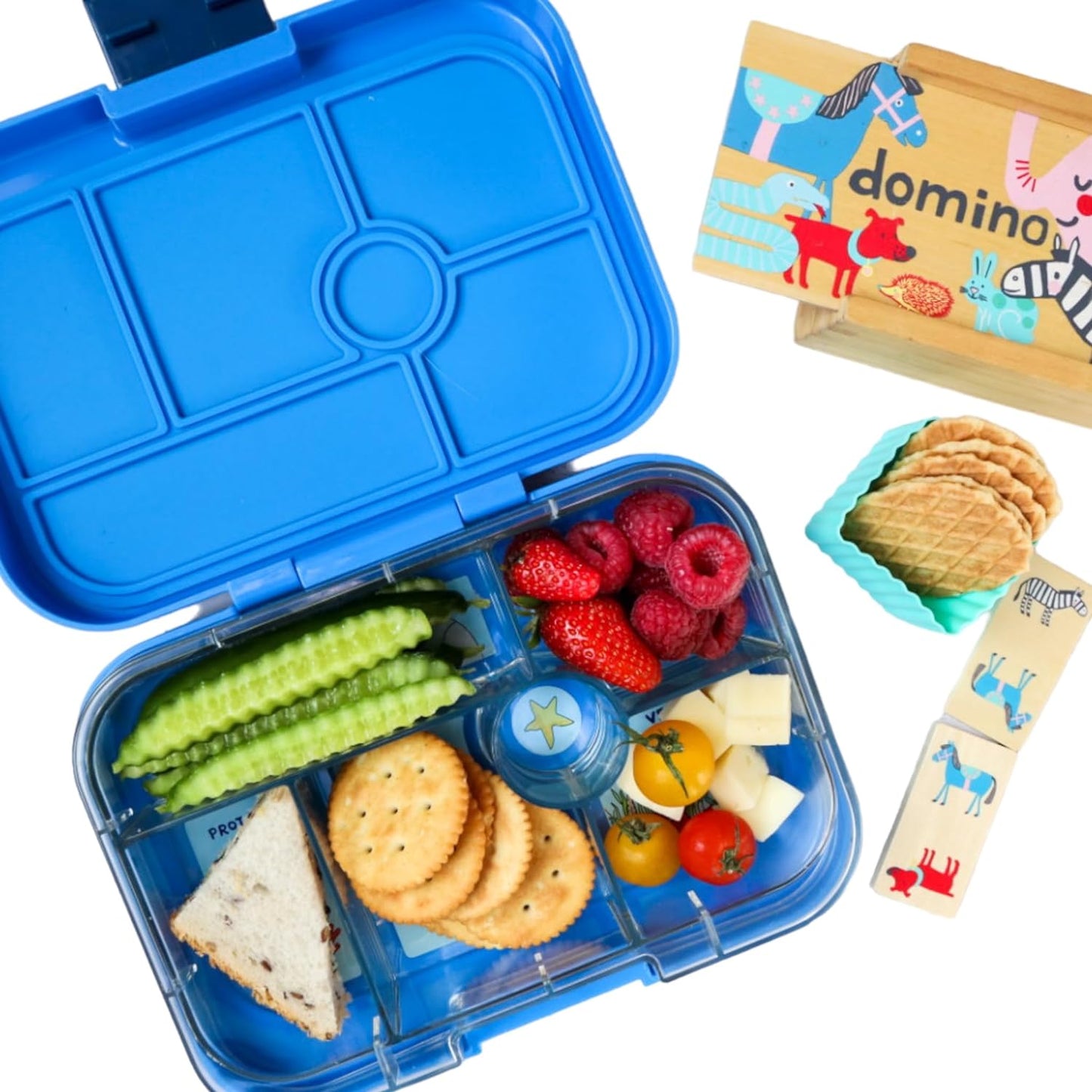 yumbox Recipiente original de lancheira Bento à prova de vazamentos para crianças (cinza nebuloso (bandeja de Paris))