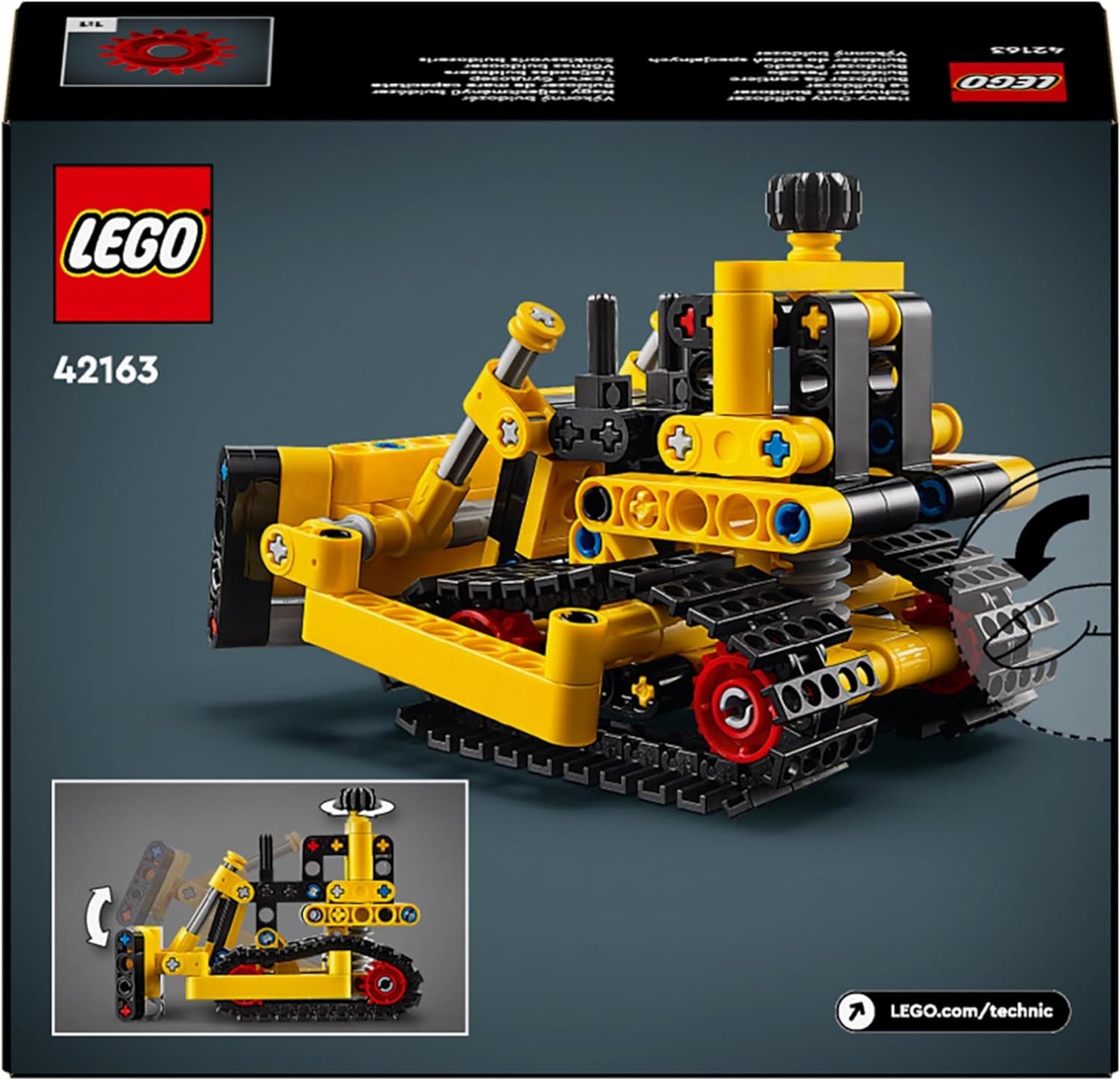 LEGO Conjunto de escavadeiras técnicas para serviços pesados, brinquedo de veículo de construção para crianças, meninos e meninas com recursos realistas para brincadeiras imaginativas, pequena ideia de presente 42163