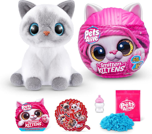 Pets Alive Smitten Kittens Bonnie, Gatinho de Pelúcia Surpresa, Pelúcias Ultra Macias, Brinquedos Interativos para Animais de Estimação, Gatinho Eletrônico para Animais de Estimação, Idades 3+ (Bonnie)