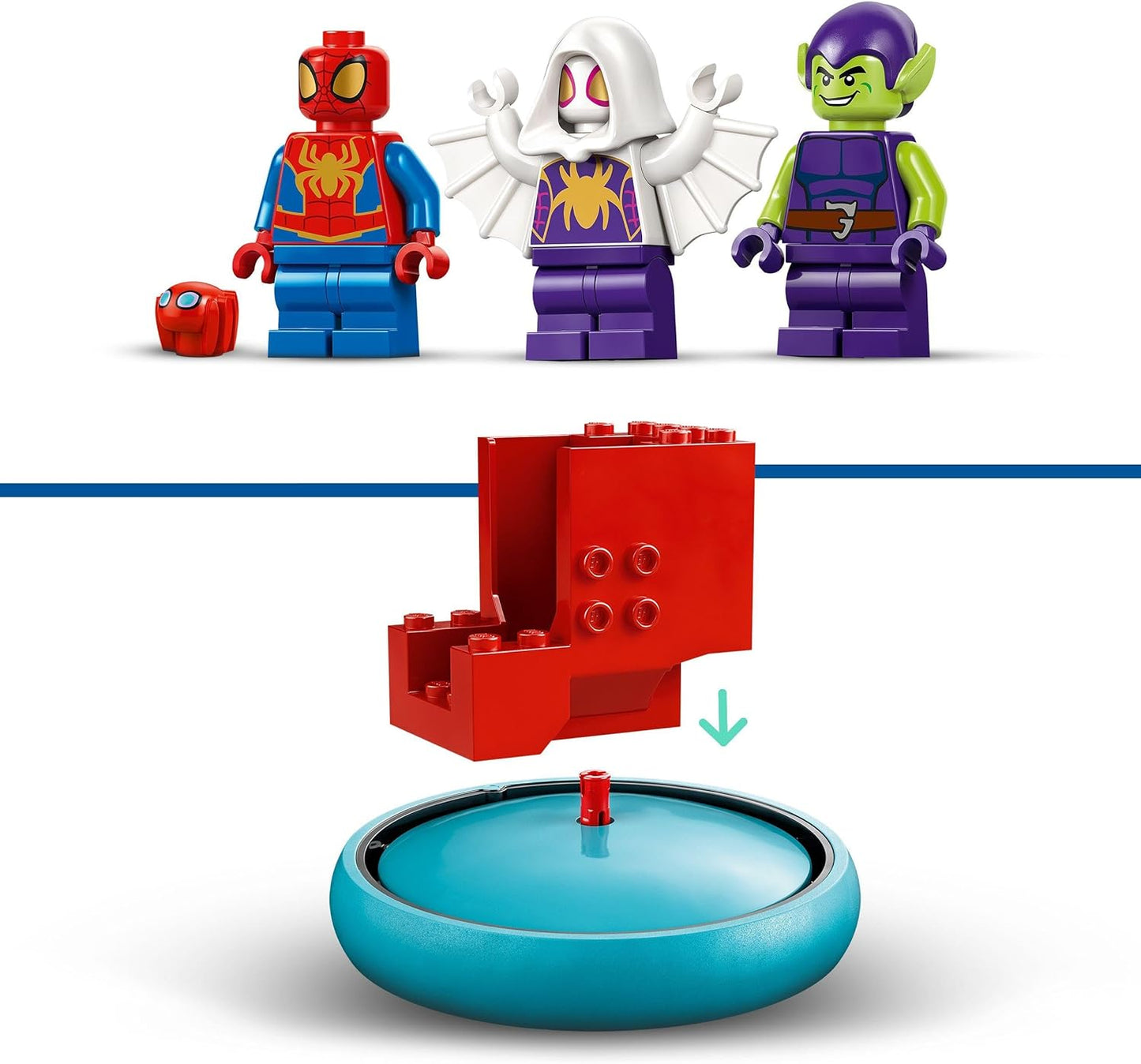 LEGO Marvel Spidey e seus incríveis amigos Spidey vs. Green Goblin Super Hero Building Toy com minifiguras, presente para crianças, meninos, meninas e fãs de 4 anos ou mais do Homem-Aranha e veículos legais 10793