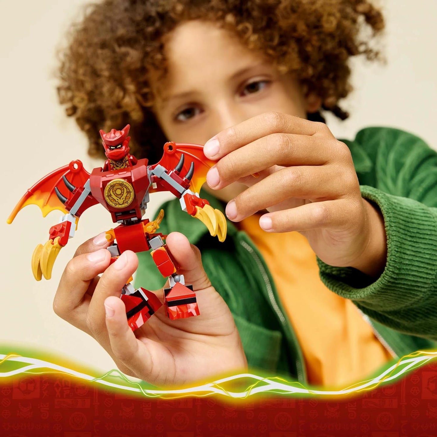 LEGO NINJAGO Kai's Dragon Mech Battle Pack - Ninja Toy w/an Action Figure, 3 Minifigures & Katanas - Birthday Gift for 6+ Year Old Boys & Fans - 71851