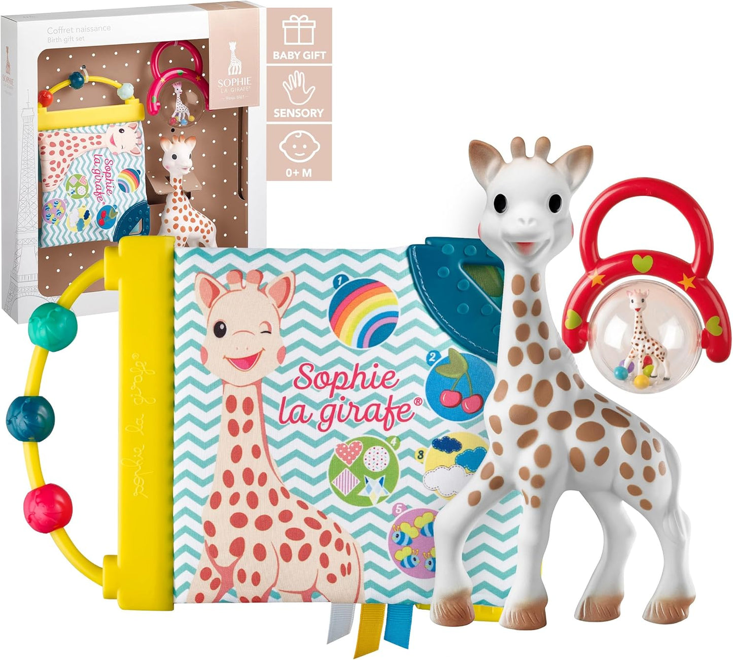 Girafa Sophie - Kit Sophie, Livro e Chocalho ( modelo e cores podem variar )